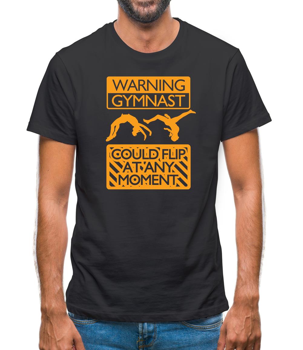 Warning Gymnast Mens T-Shirt