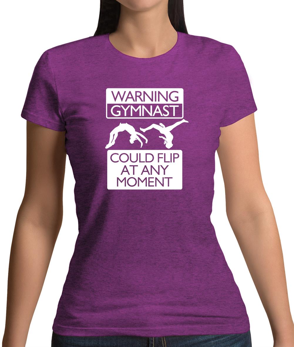 Warning Gymnast Womens T-Shirt