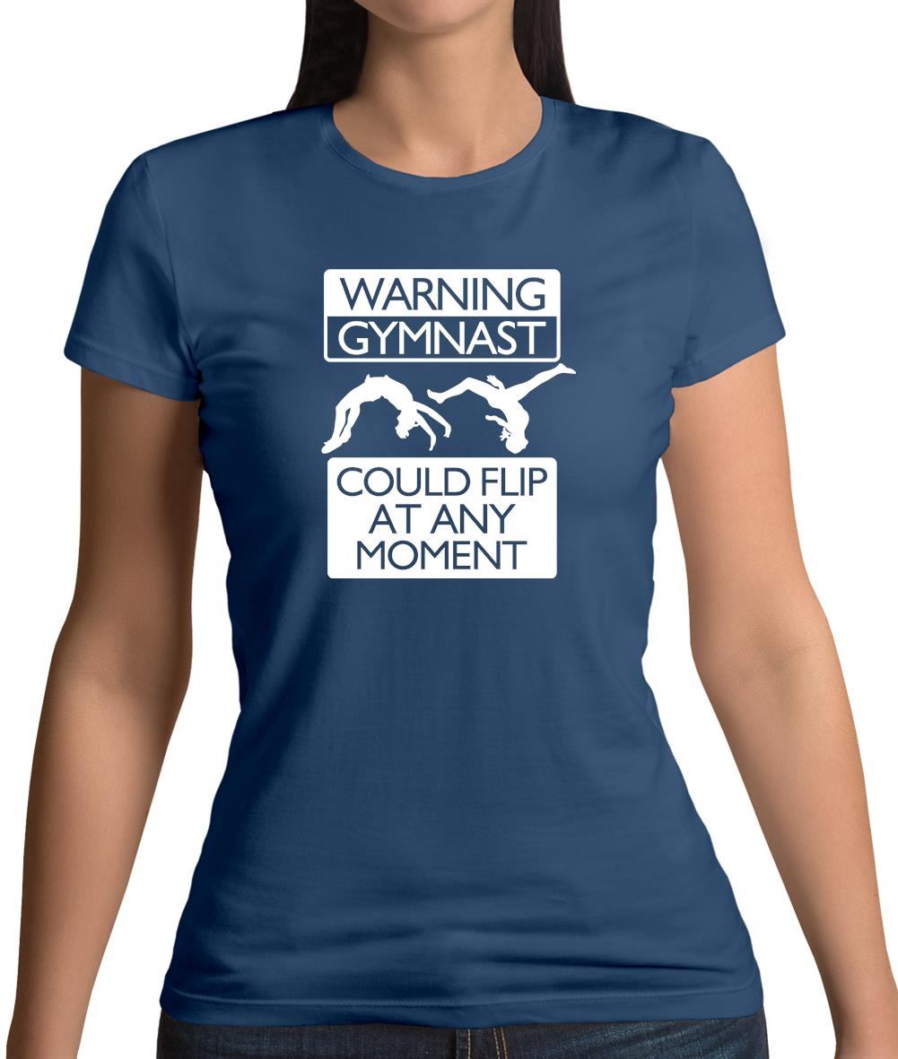 Warning Gymnast Womens T-Shirt