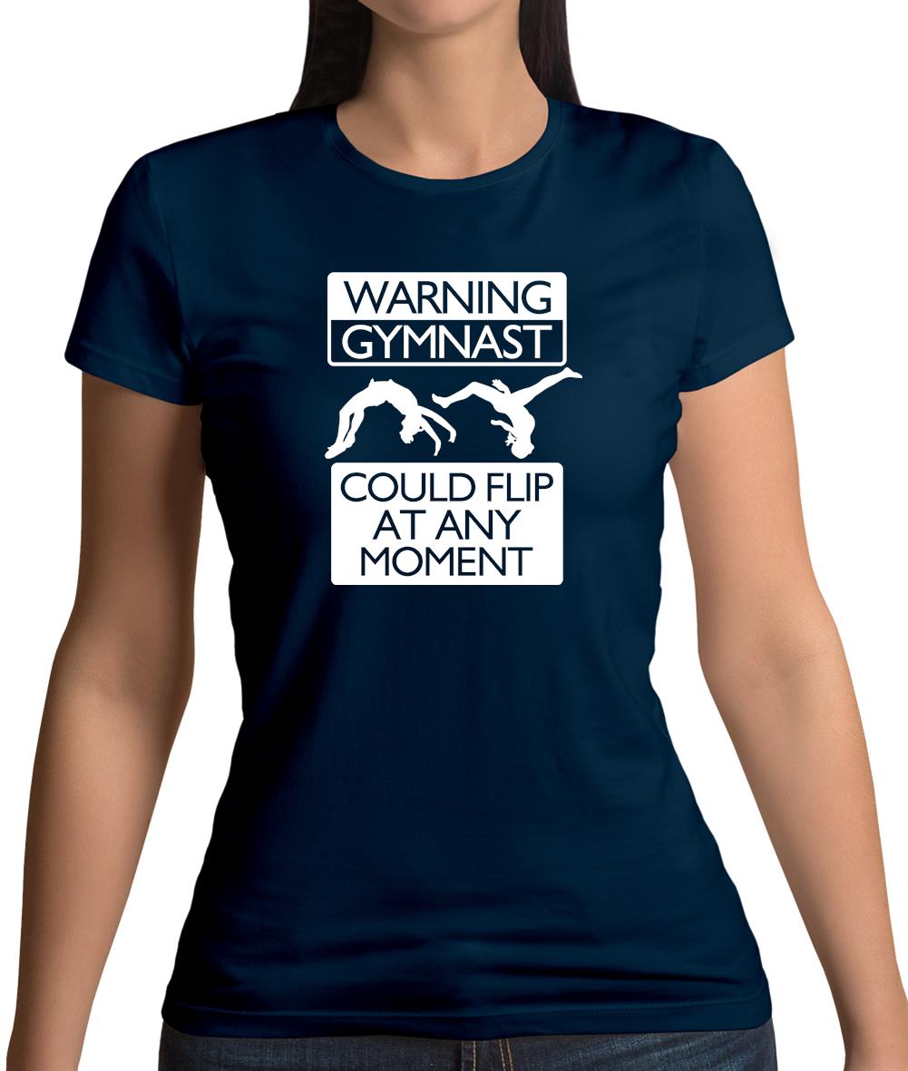 Warning Gymnast Womens T-Shirt