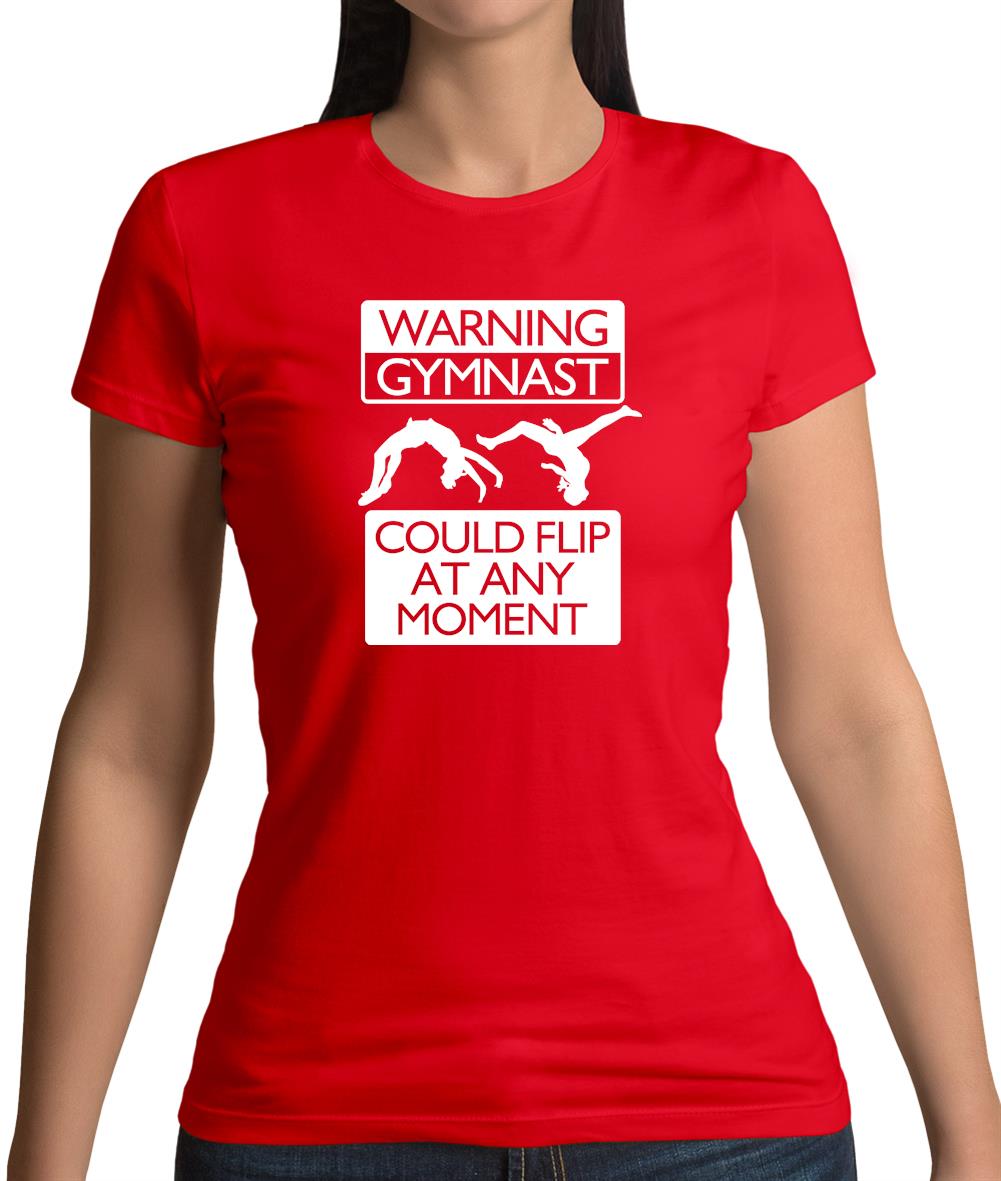 Warning Gymnast Womens T-Shirt