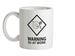 Warning DJ At Work [Disc Jockey] Ceramic Mug