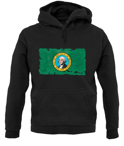 Washington Grunge Style Flag unisex hoodie