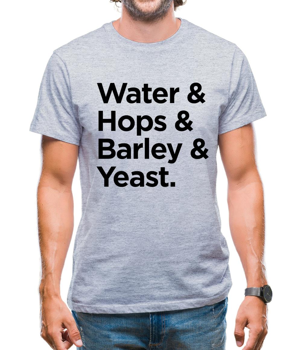 Watrer & Hops & Barley & Yeast Mens T-Shirt