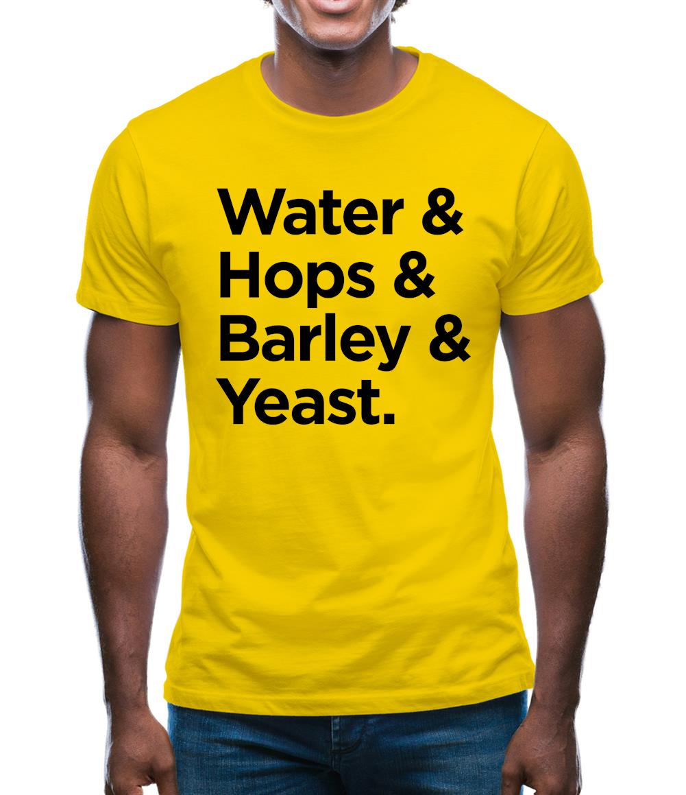 Watrer & Hops & Barley & Yeast Mens T-Shirt