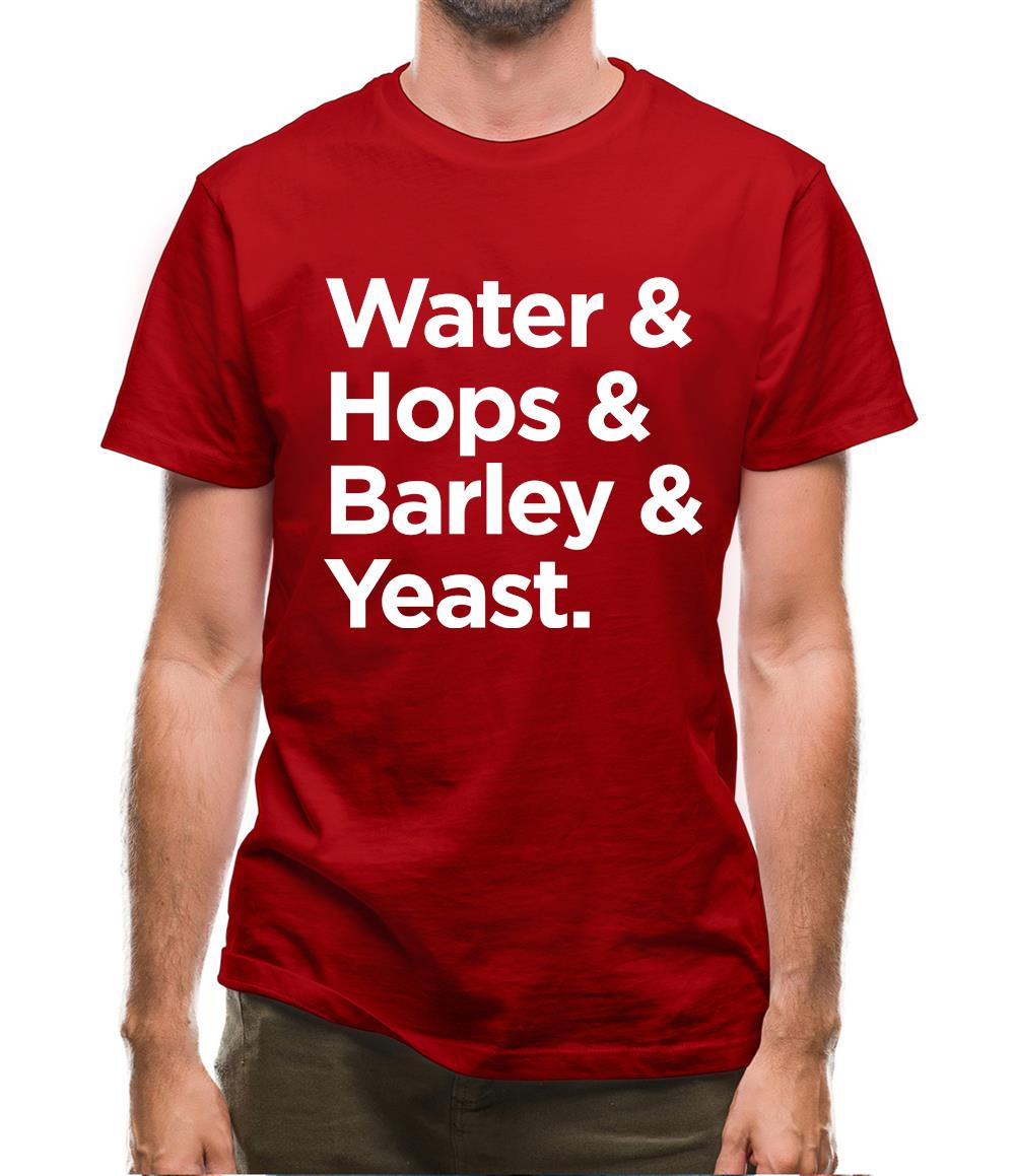 Watrer & Hops & Barley & Yeast Mens T-Shirt