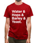 Watrer & Hops & Barley & Yeast Mens T-Shirt