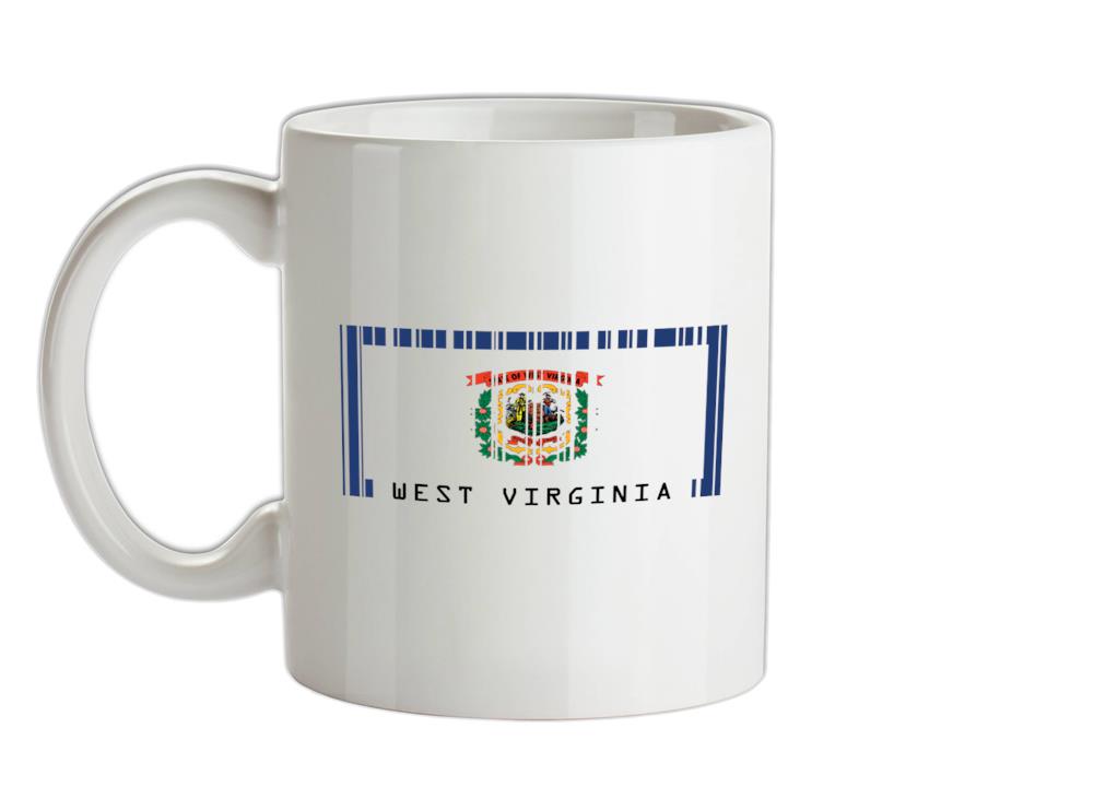 West Virginia Barcode Style Flag Ceramic Mug