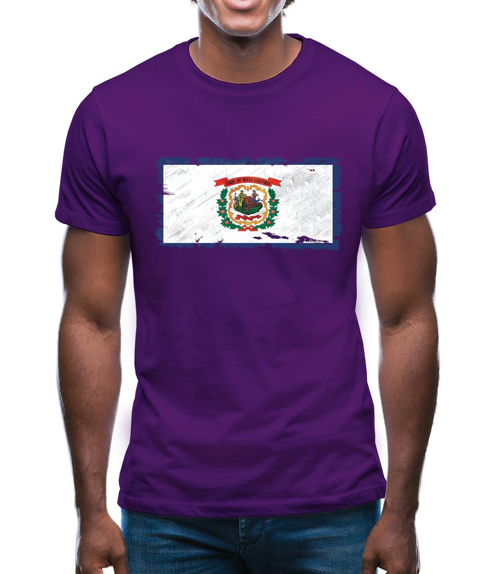 West Virginia Grunge Style Flag Mens T-Shirt