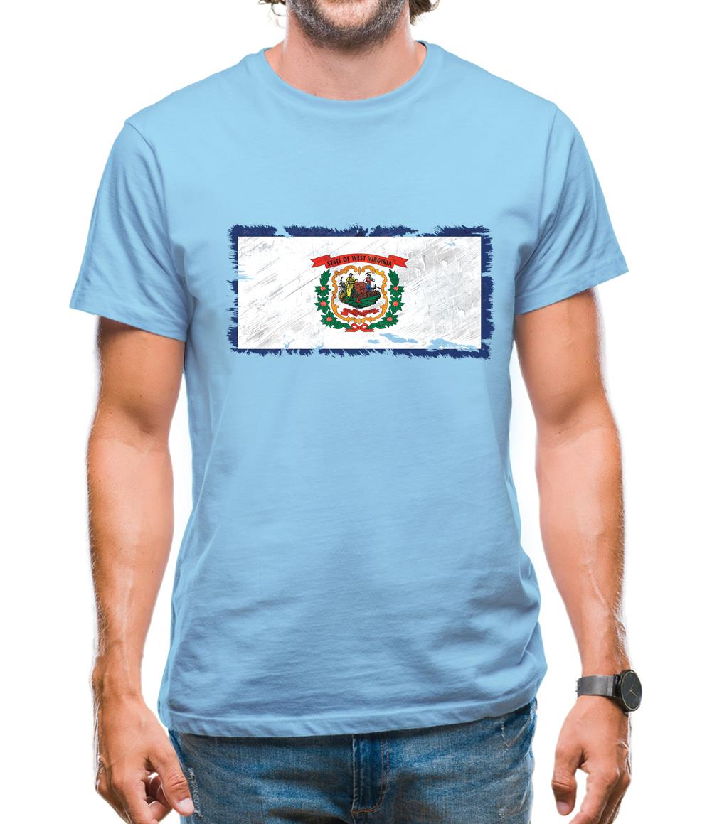 West Virginia Grunge Style Flag Mens T-Shirt