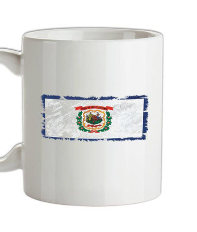 West Virginia Grunge Style Flag Ceramic Mug