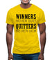 Winners Never Quit Mens T-Shirt