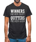Winners Never Quit Mens T-Shirt