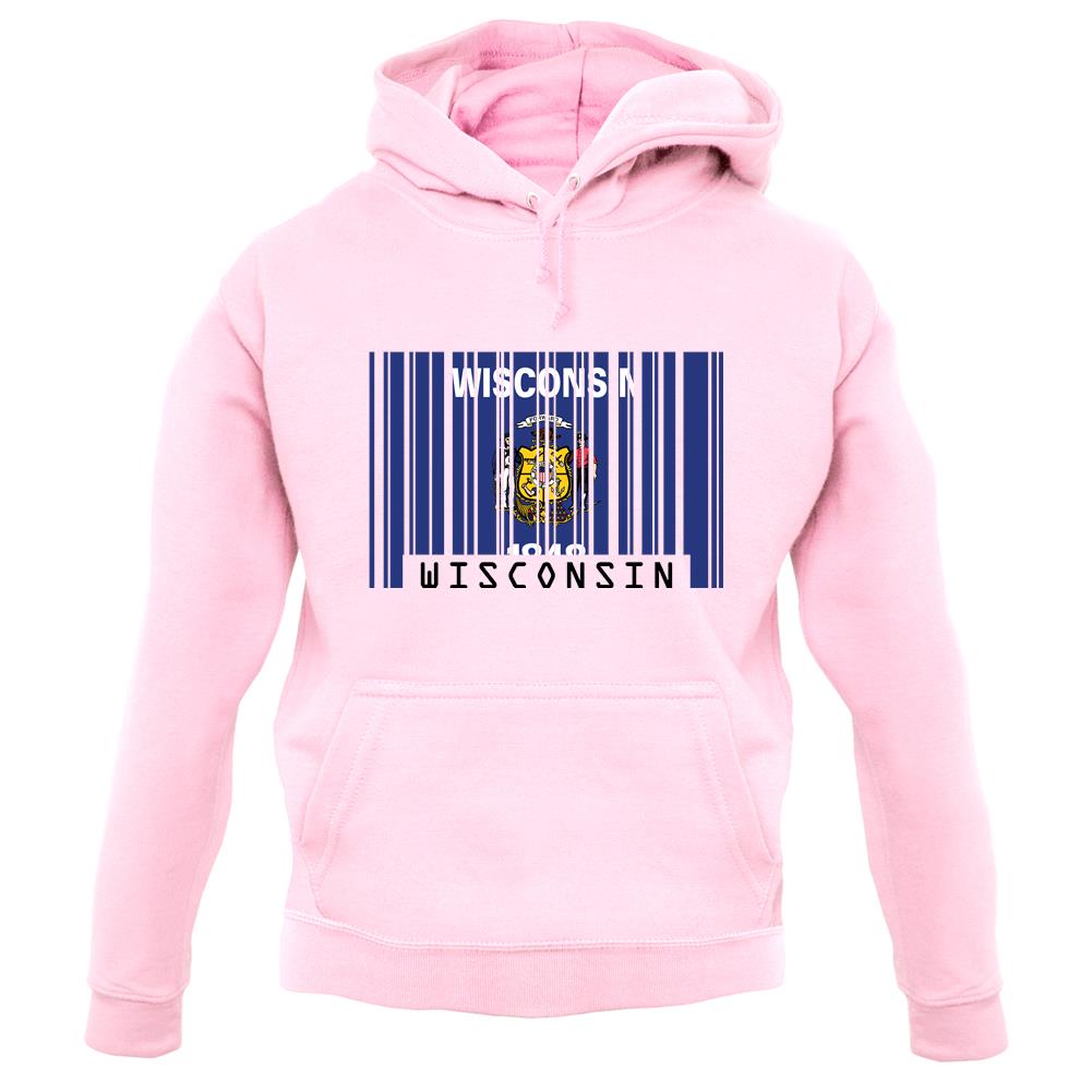 Wisconsin Barcode Style Flag unisex hoodie
