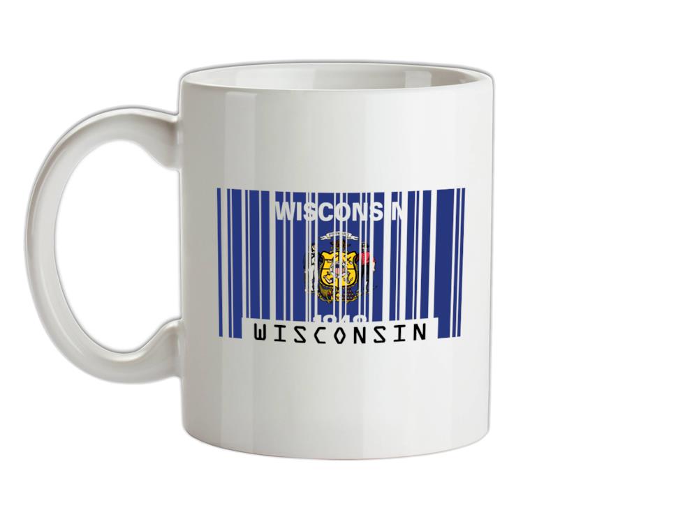 Wisconsin Barcode Style Flag Ceramic Mug