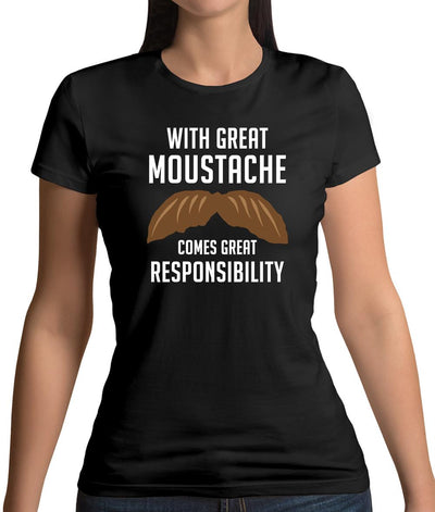 With Great Moustache Womens T-Shirt