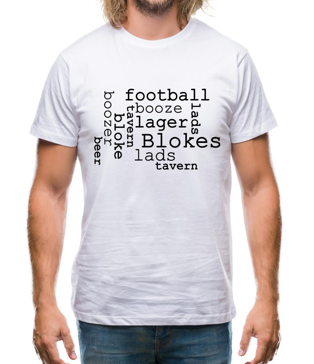 Blokes Word Cloud Mens T-Shirt