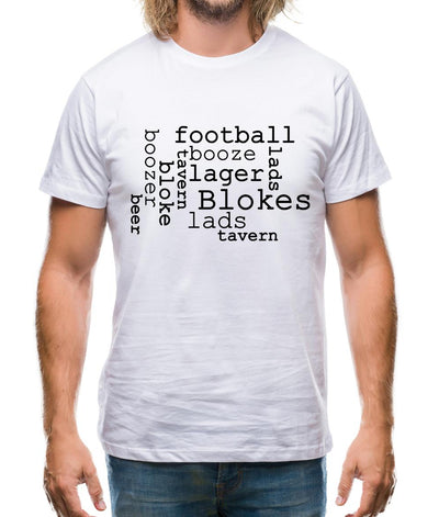 Blokes Word Cloud Mens T-Shirt
