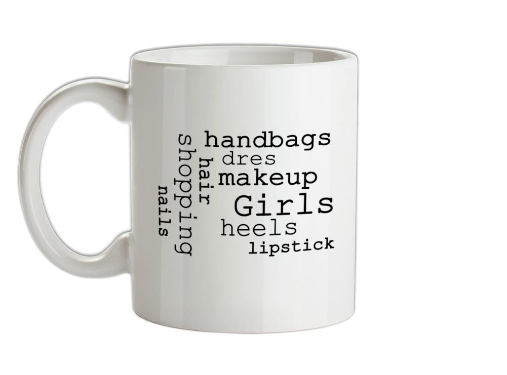 Girls Word Cloud Ceramic Mug