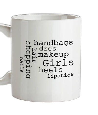 Girls Word Cloud Ceramic Mug