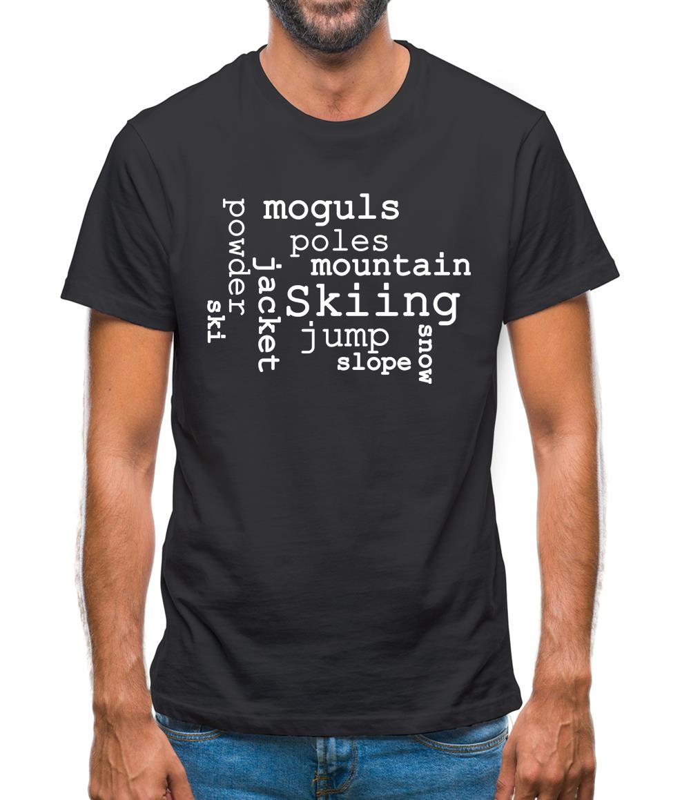 Ski Word Cloud Mens T-Shirt