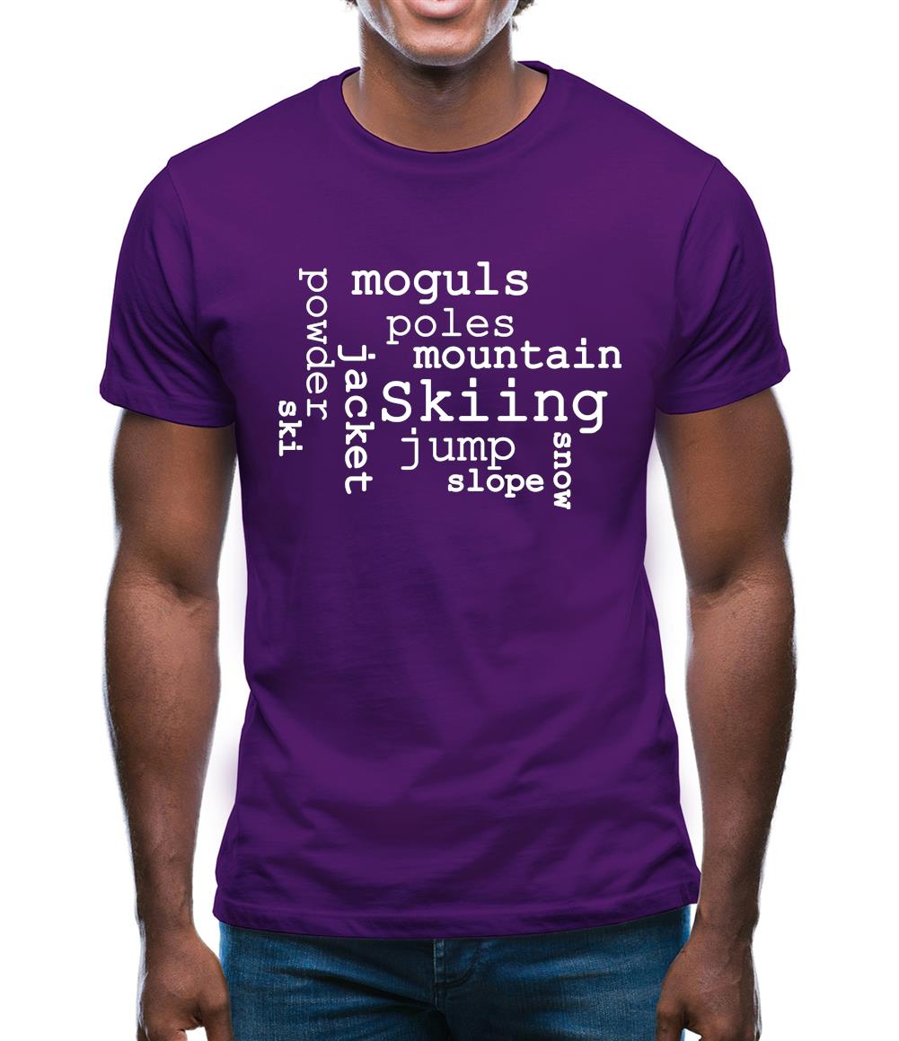 Ski Word Cloud Mens T-Shirt