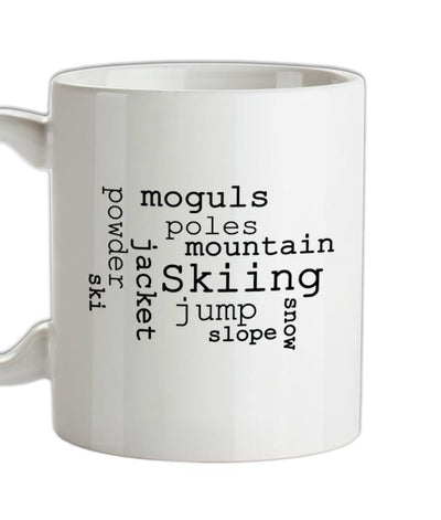 Ski Word Cloud Ceramic Mug