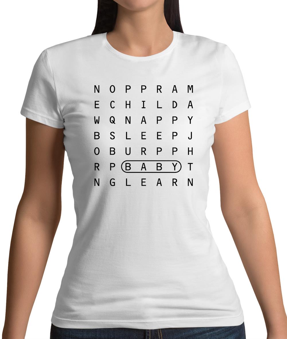 Baby Word Search Womens T-Shirt