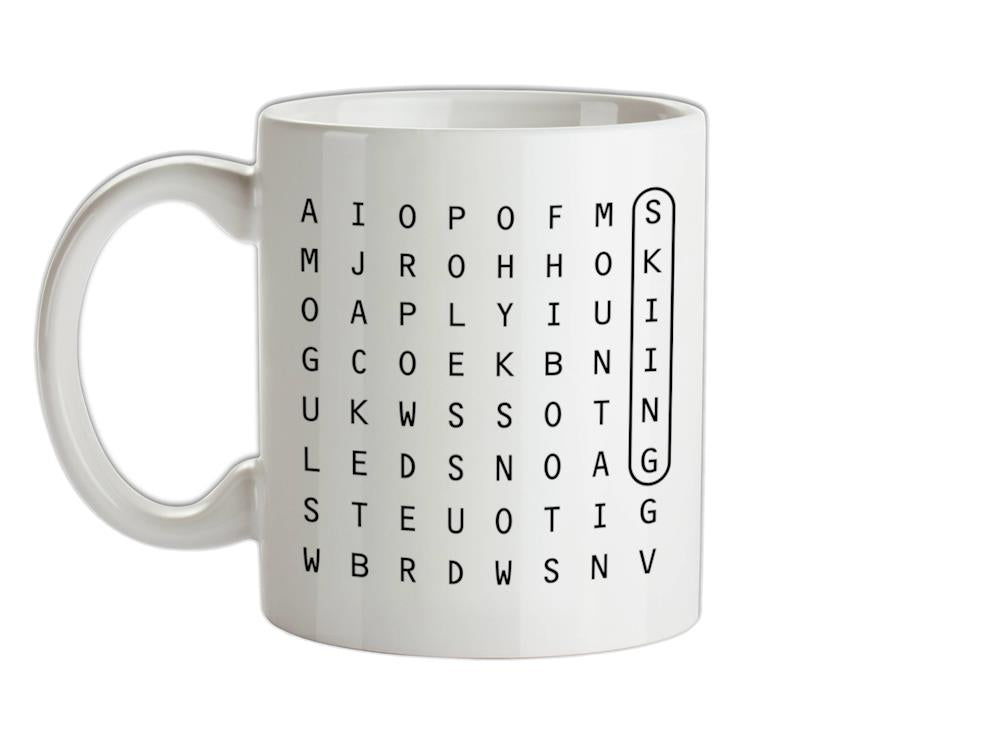 Skiing WordSearch Ceramic Mug