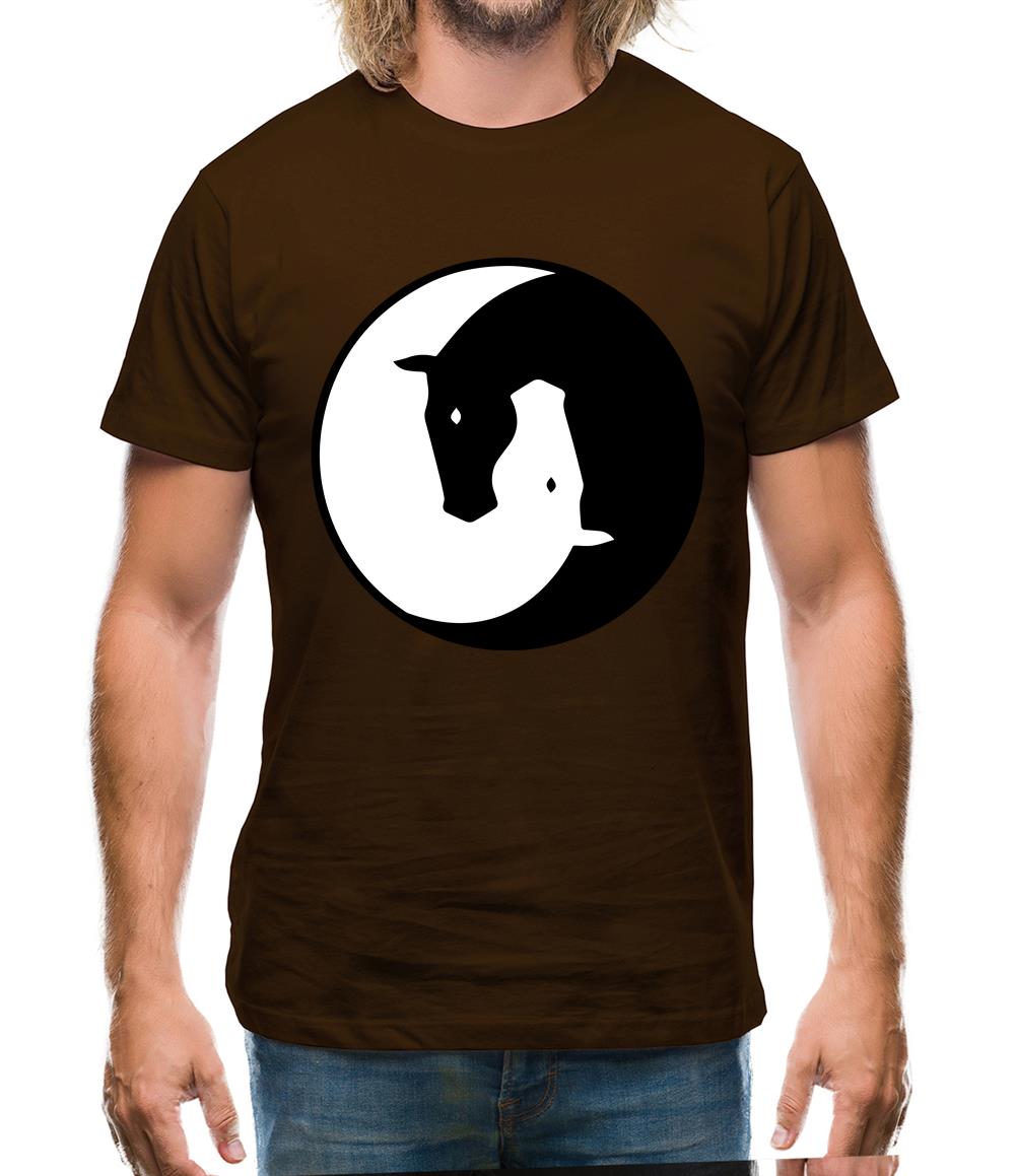 Yin Yang Horses Mens T-Shirt