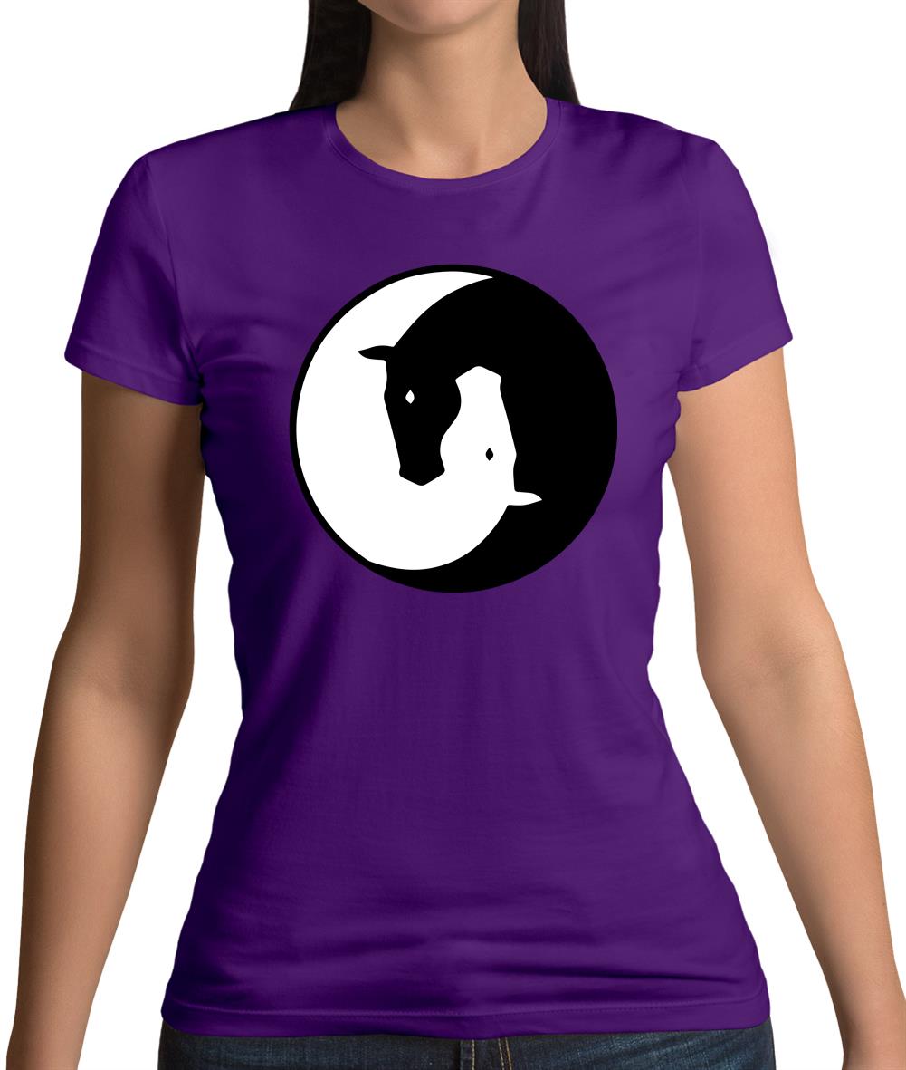 Yin Yang Horses Womens T-Shirt