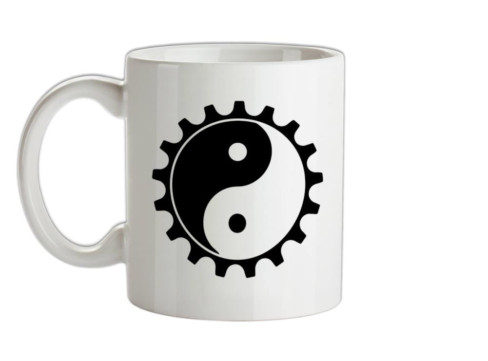 Yin Yang Bike Cog Ceramic Mug