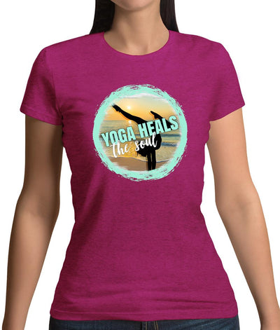 Yoga Health Soul Womens T-Shirt