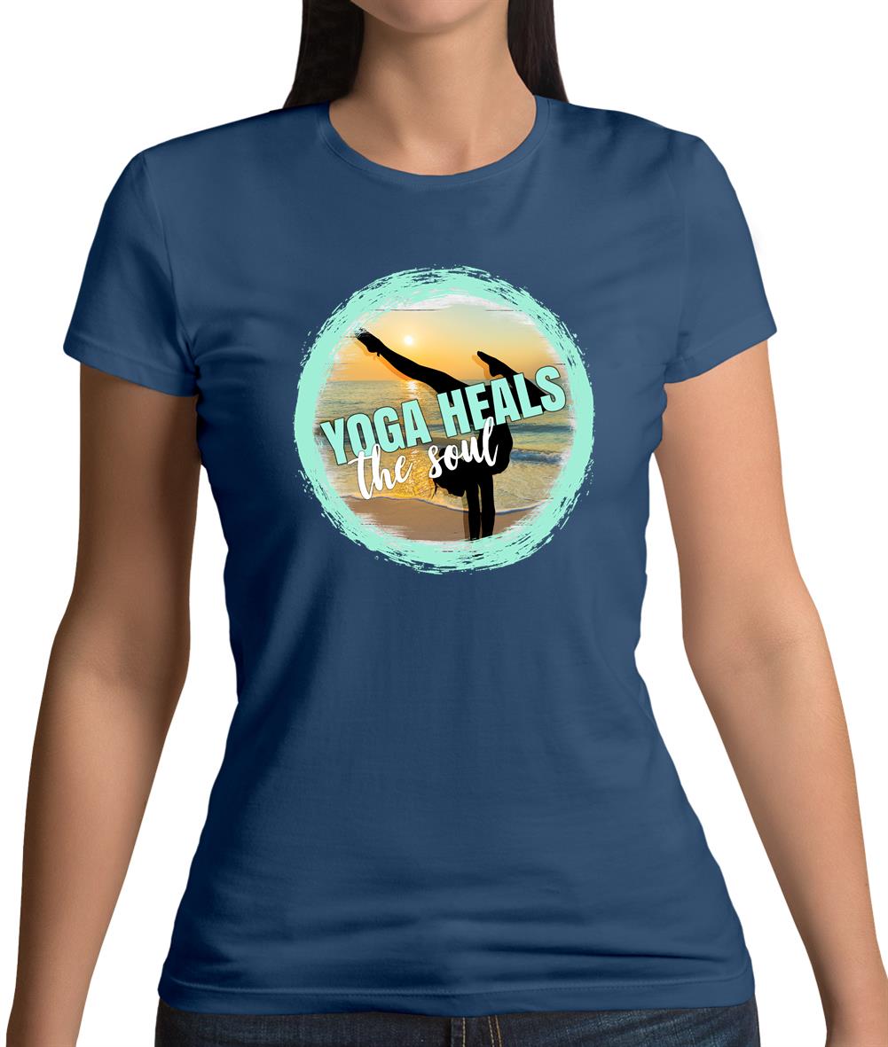 Yoga Health Soul Womens T-Shirt
