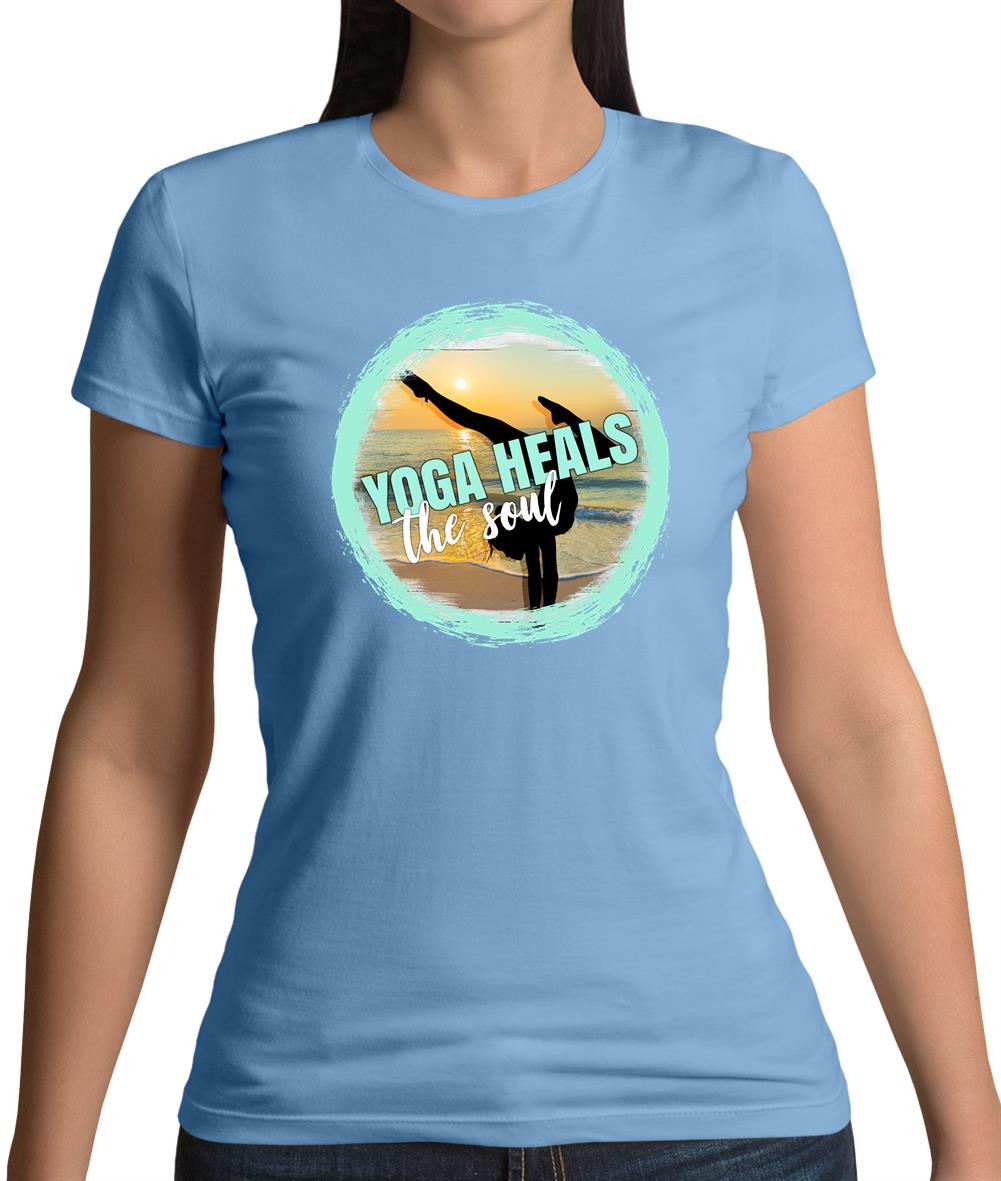 Yoga Health Soul Womens T-Shirt