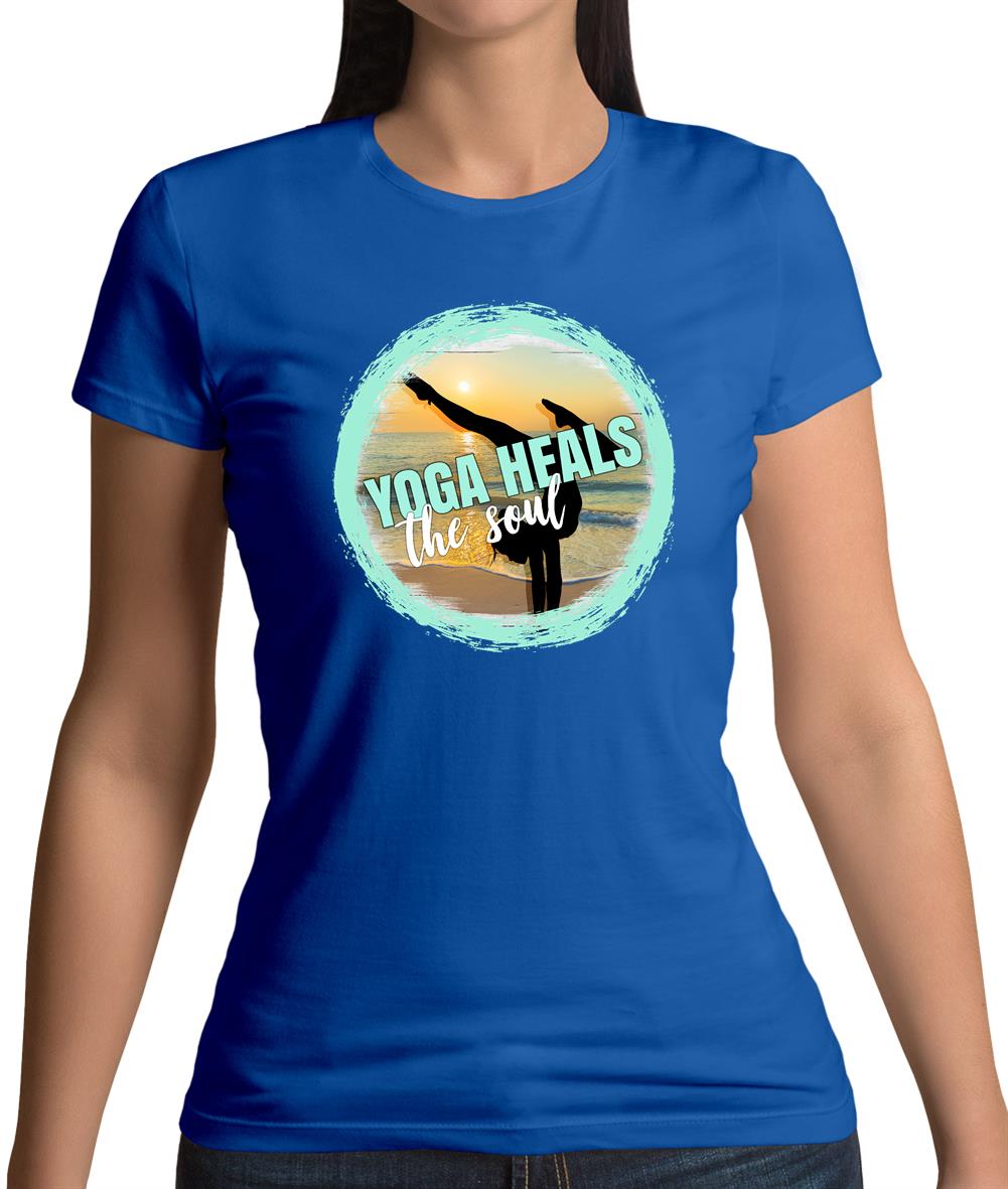 Yoga Health Soul Womens T-Shirt