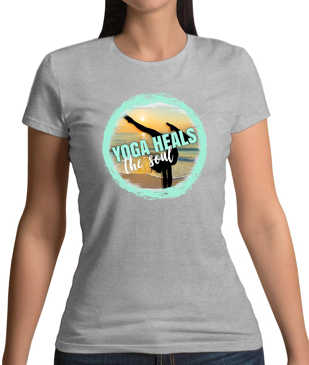 Yoga Health Soul Womens T-Shirt