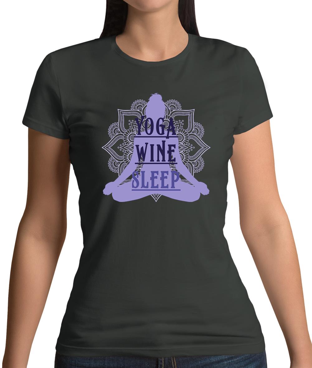 Yoga Wine Sleep Womens T-Shirt