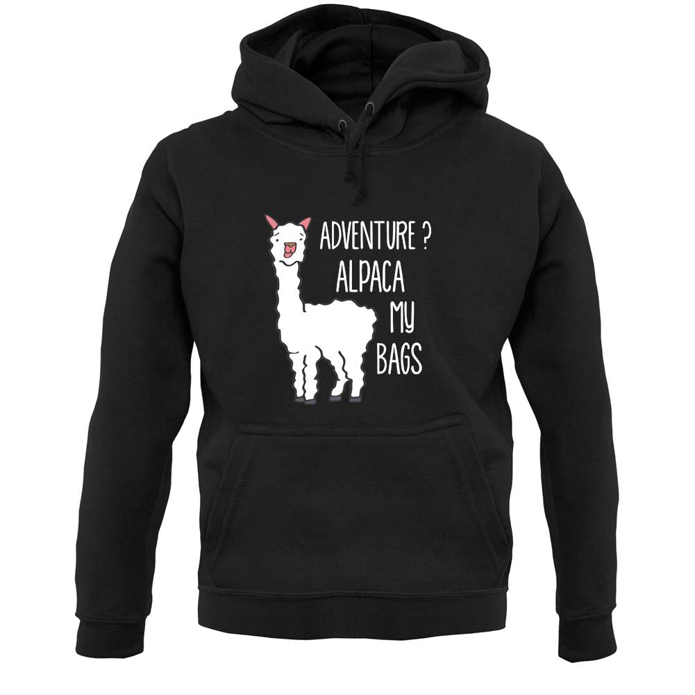 Adventure Alpaca My Bags Unisex Hoodie