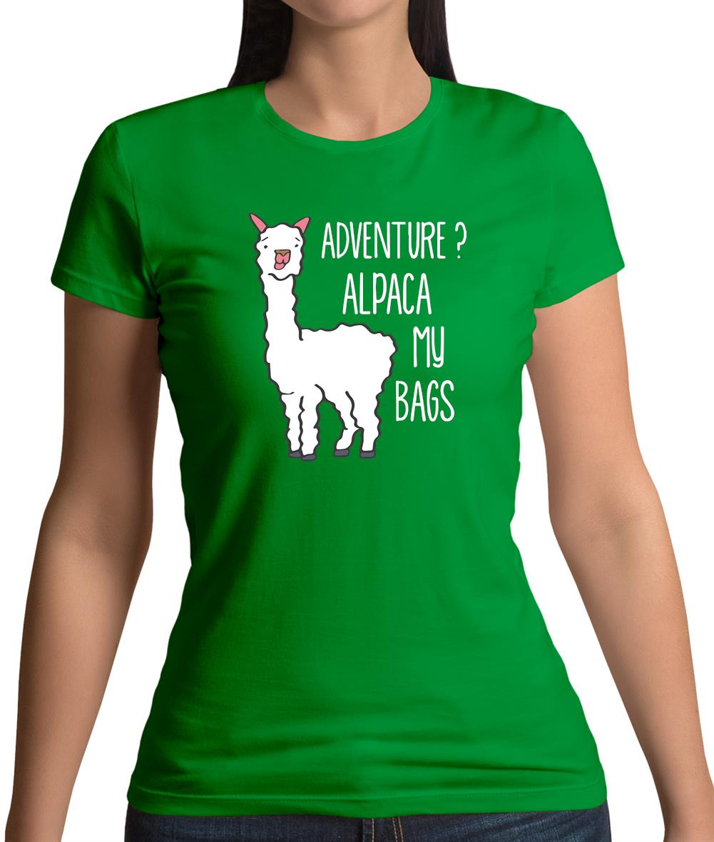 Adventure Alpaca My Bags Womens T-Shirt