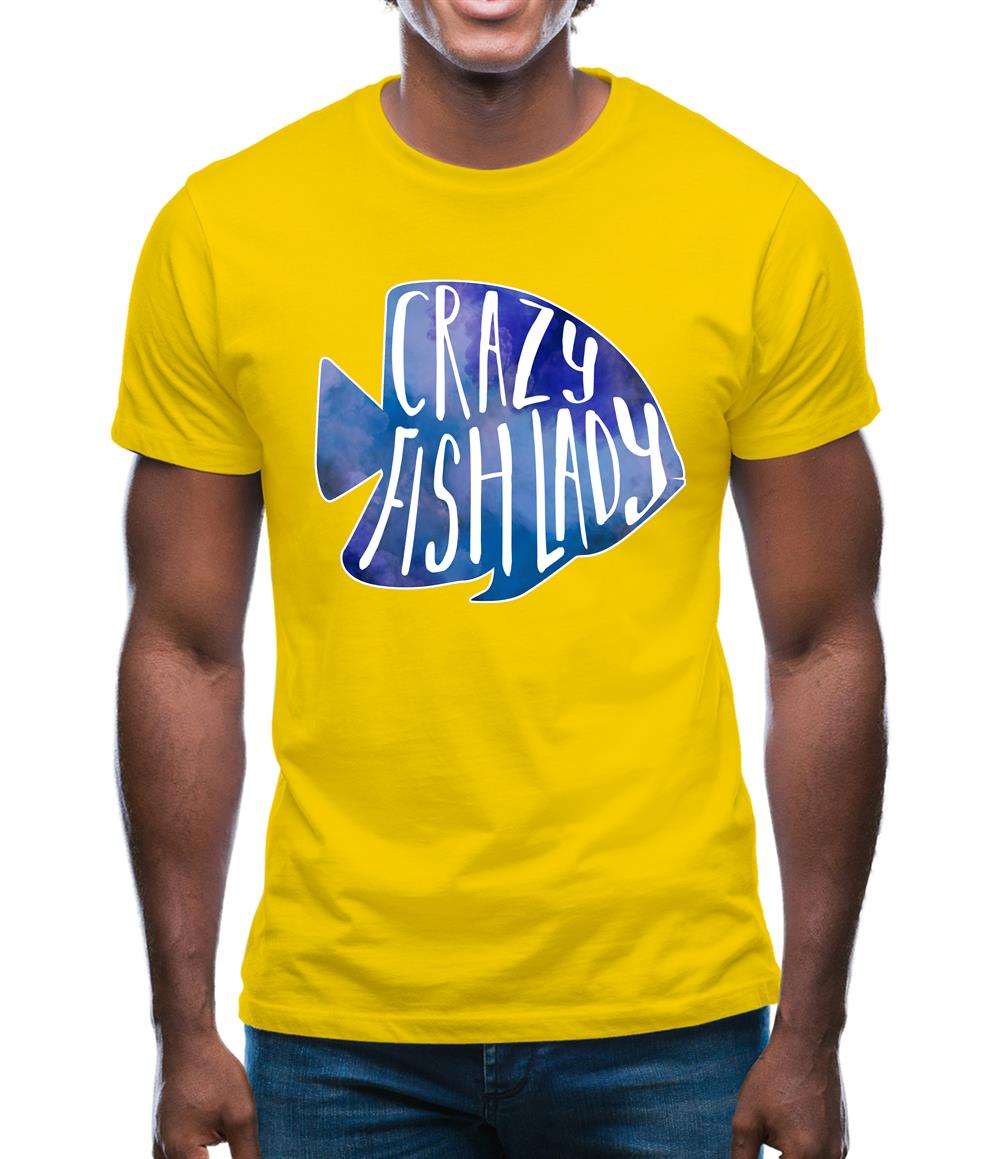 Crazy Fish Lady Mens T-Shirt