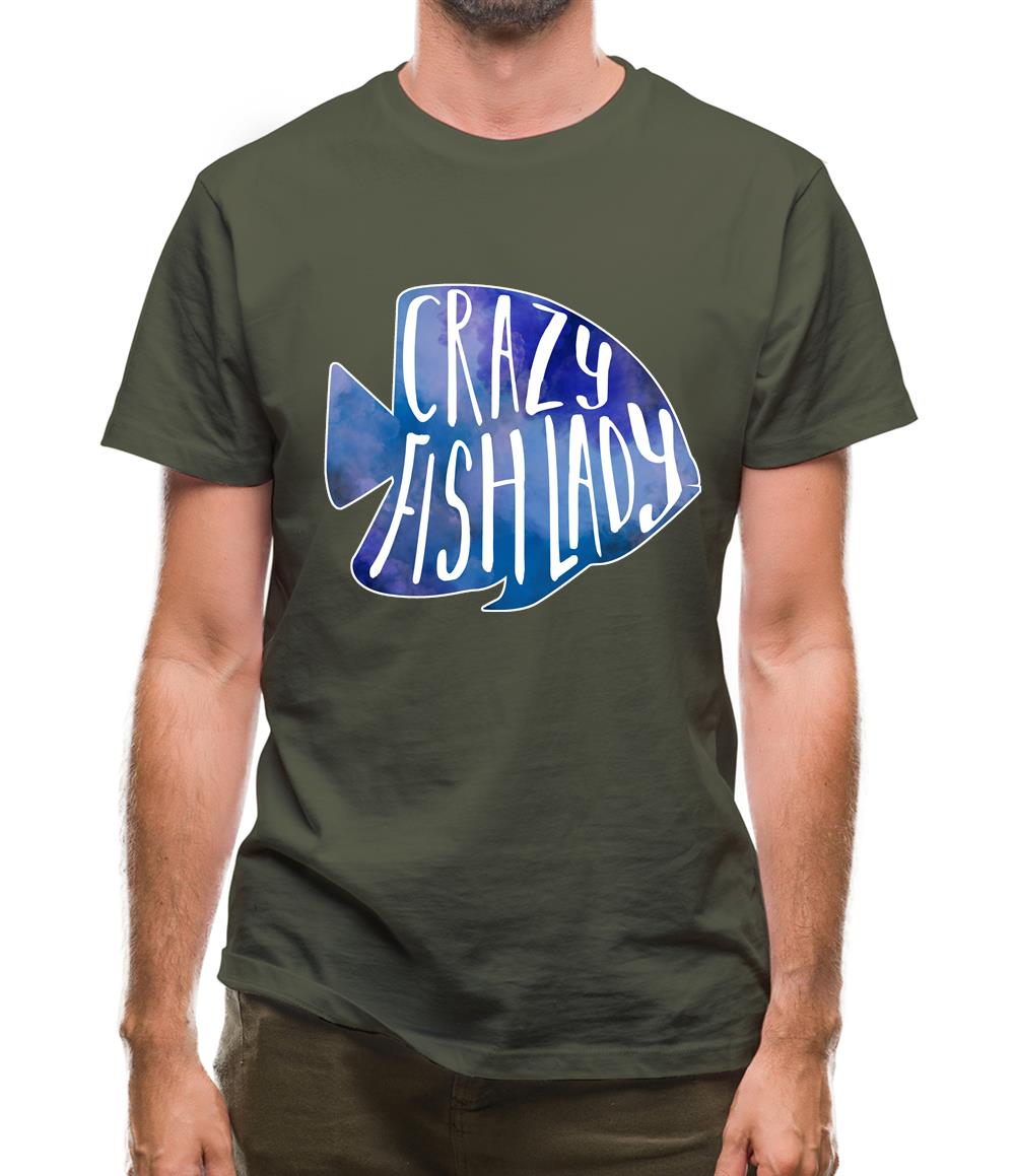 Crazy Fish Lady Mens T-Shirt