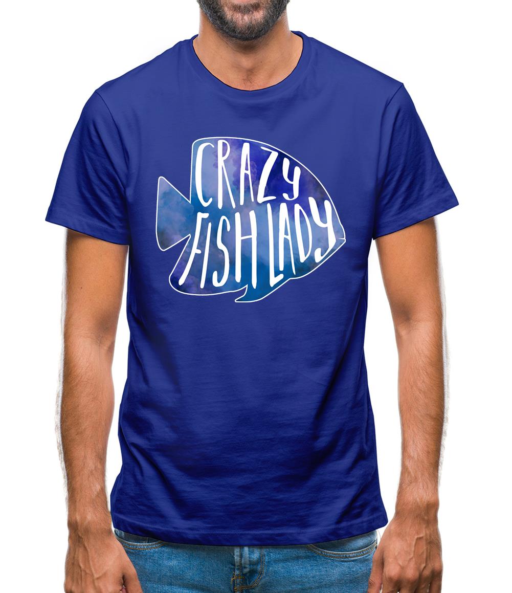 Crazy Fish Lady Mens T-Shirt
