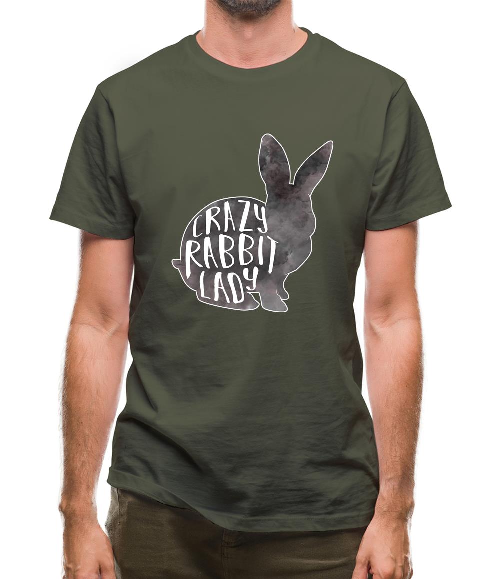 Crazy Rabbit Lady Mens T-Shirt