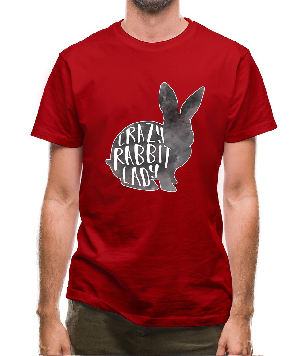 Crazy Rabbit Lady Mens T-Shirt
