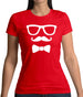 Glasses Moustache Bowtie Womens T-Shirt