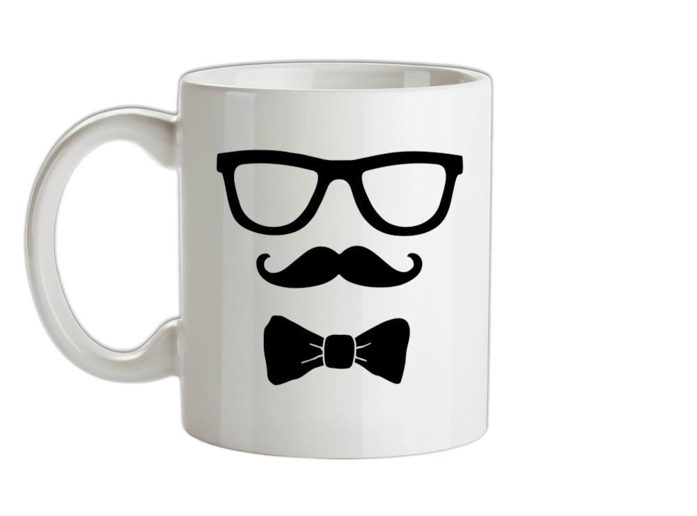 Glasses Moustache Bowtie Ceramic Mug
