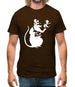 Banksy Listening Rat Mens T-Shirt