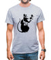 Banksy Listening Rat Mens T-Shirt