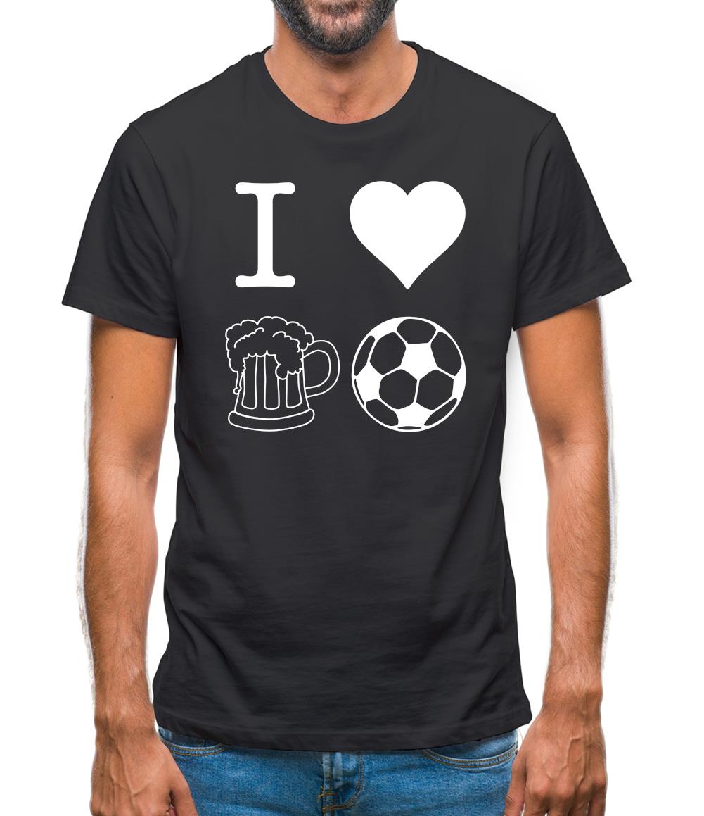 I Heart Beer and Football Mens T-Shirt